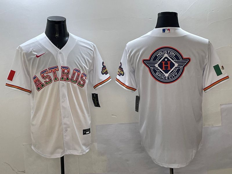 Men Houston Astros Blank White Mexico 2025 Nike MLB Jersey style 1